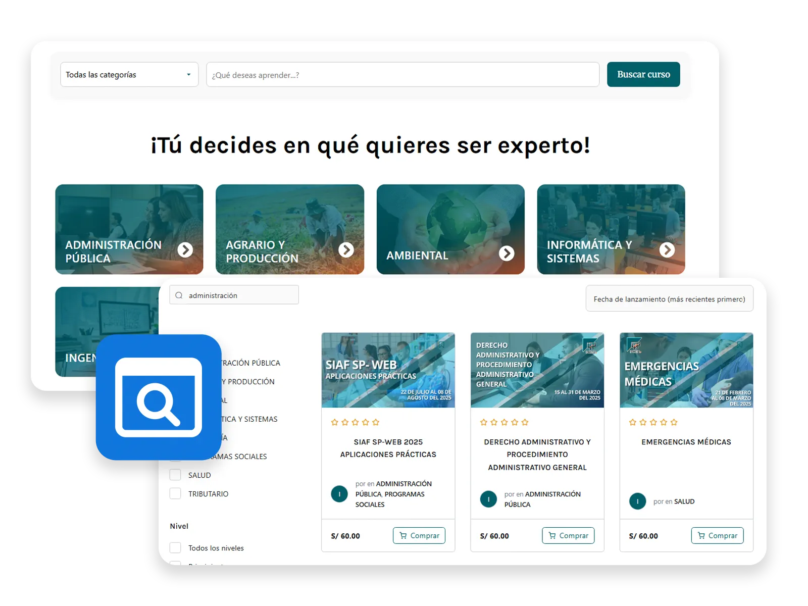 Buscador y Filtro de Cursos